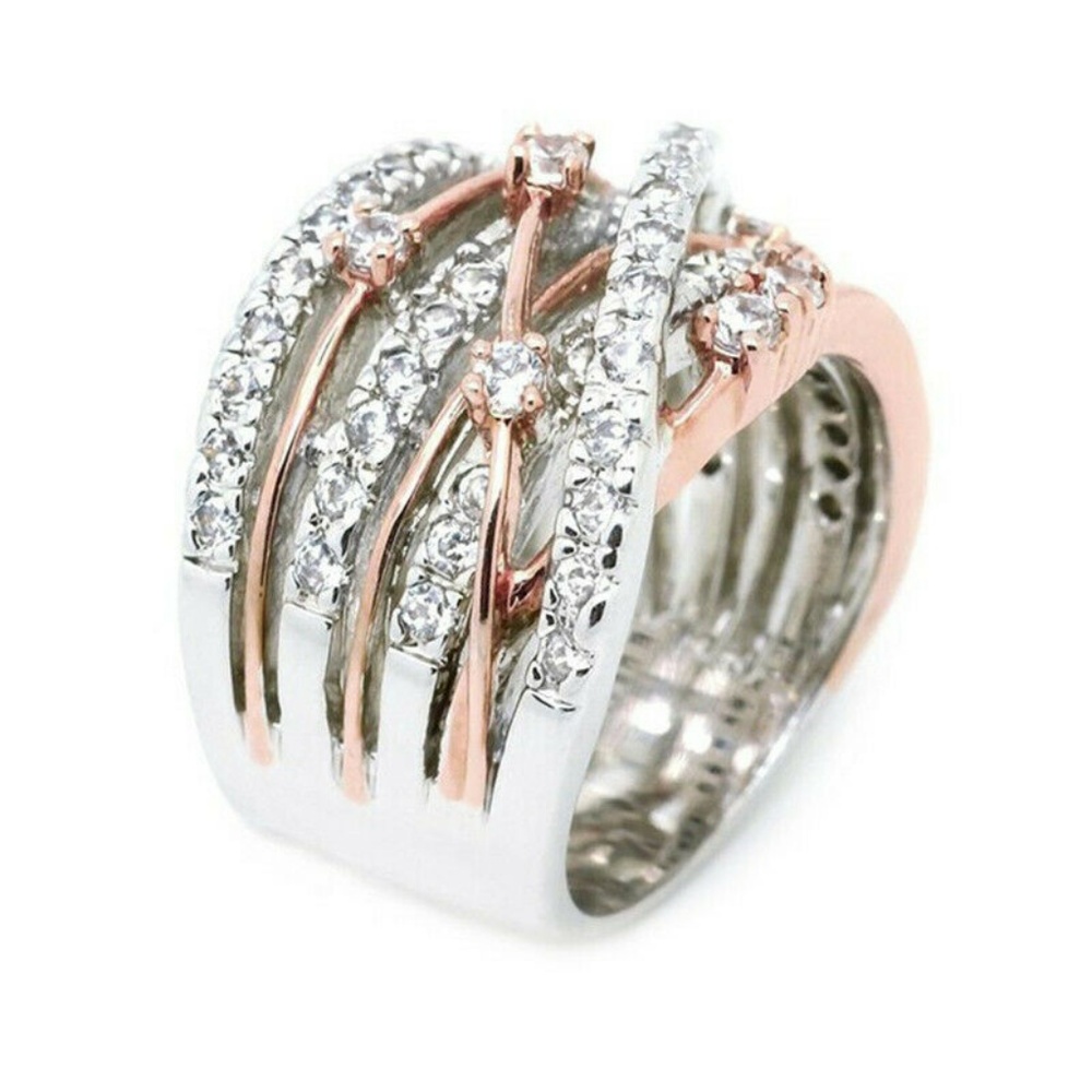 Rose gold 925 Silver Plated Ring New - Picture 3 of 4